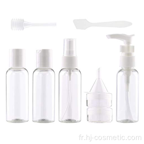 Bouteilles de voyage en plastique vides set 10pcs taille de voyage cosmétique preuve de fuite